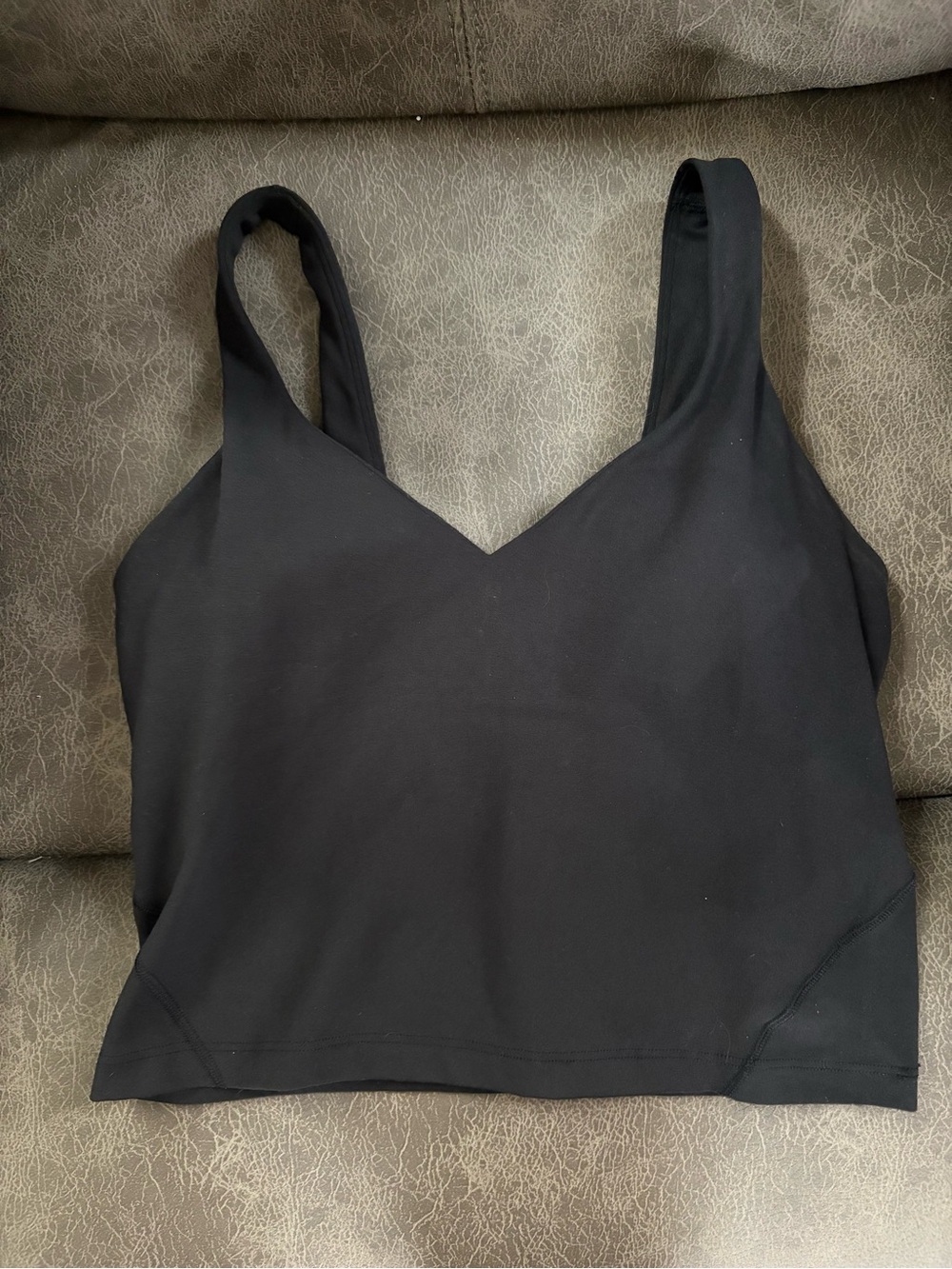 lululemon Black V-Neck Sports Crop Tank
